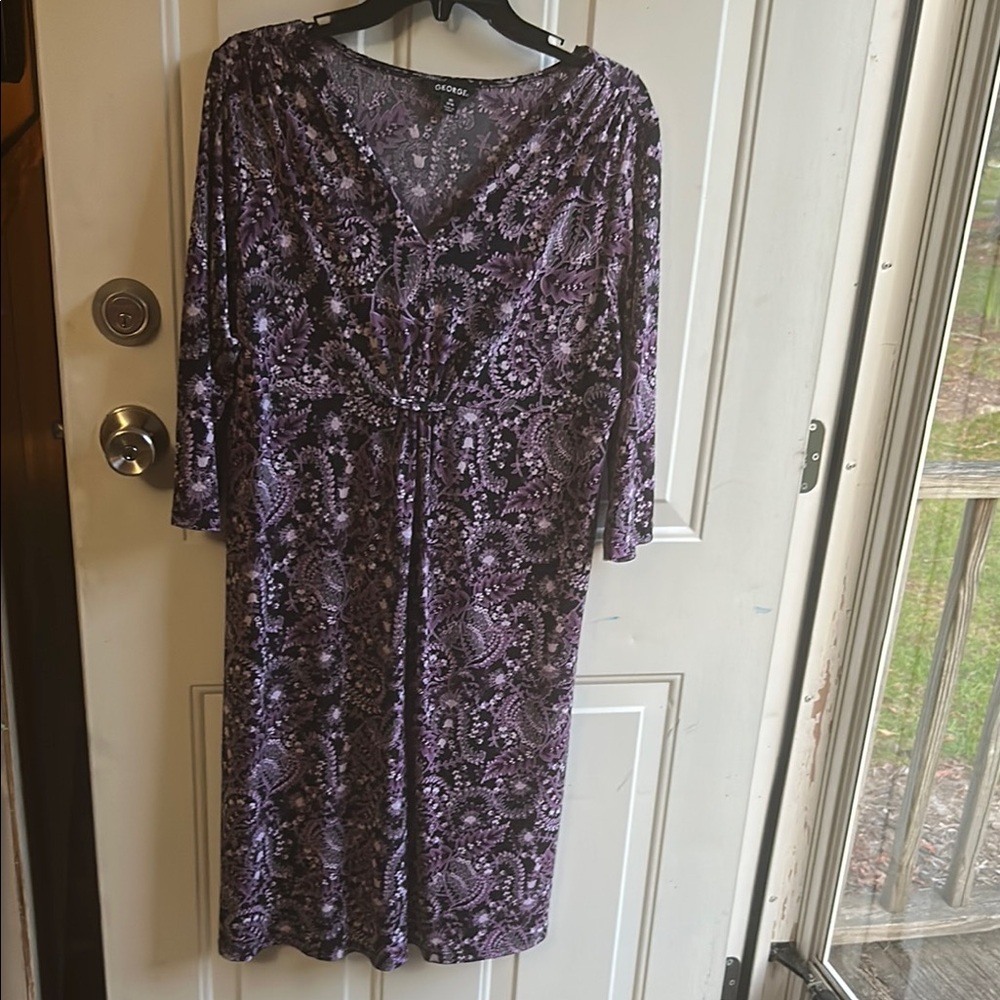 George Purple and Black Paisley Dress